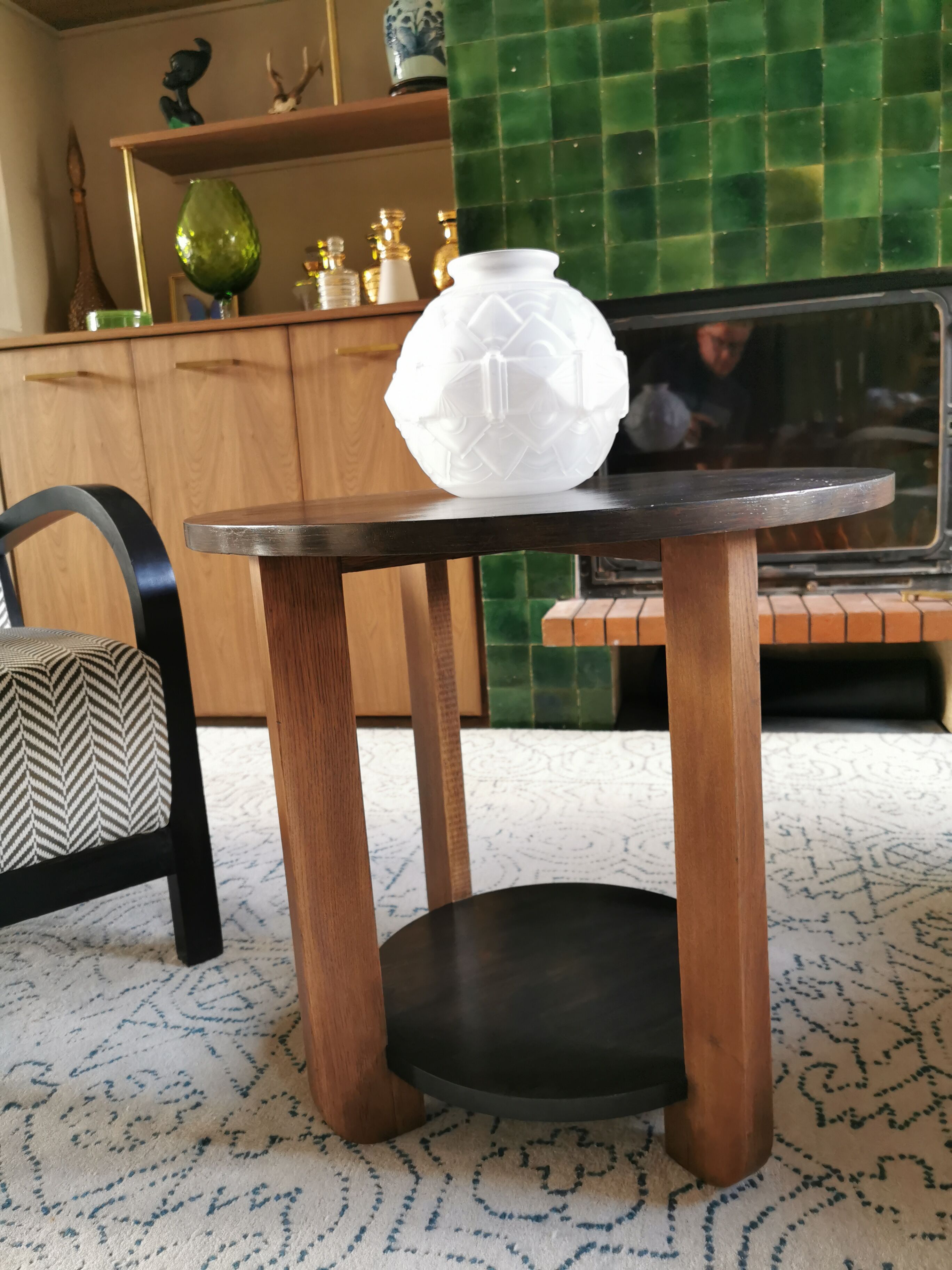 Old wooden art deco table