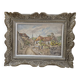 Watercolor landscape painting signed Robert Rutz original Montparnasse frame