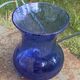 Roman vase in Persian blue blown glass, vintage Biot glassware