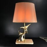 Hollywood Regency modernist stylized fish table lamp / sculpture, bro
