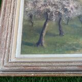 40's painting Trees in bloom signed C. Bizard