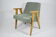 Armchair 366, designer J. hierowski, oak wood, green