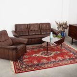 Fauteuil en cuir marron, design suisse, années 1970, fabrication: De Sede