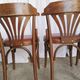 Vintage Bentwood Dining Chairs - Thonet Style - Red Faux Leather - Set of 4