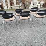 6 vintage office chairs chrome foot top fabrics