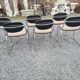 6 chaises de bureau vintage pied chromé dessus tissus