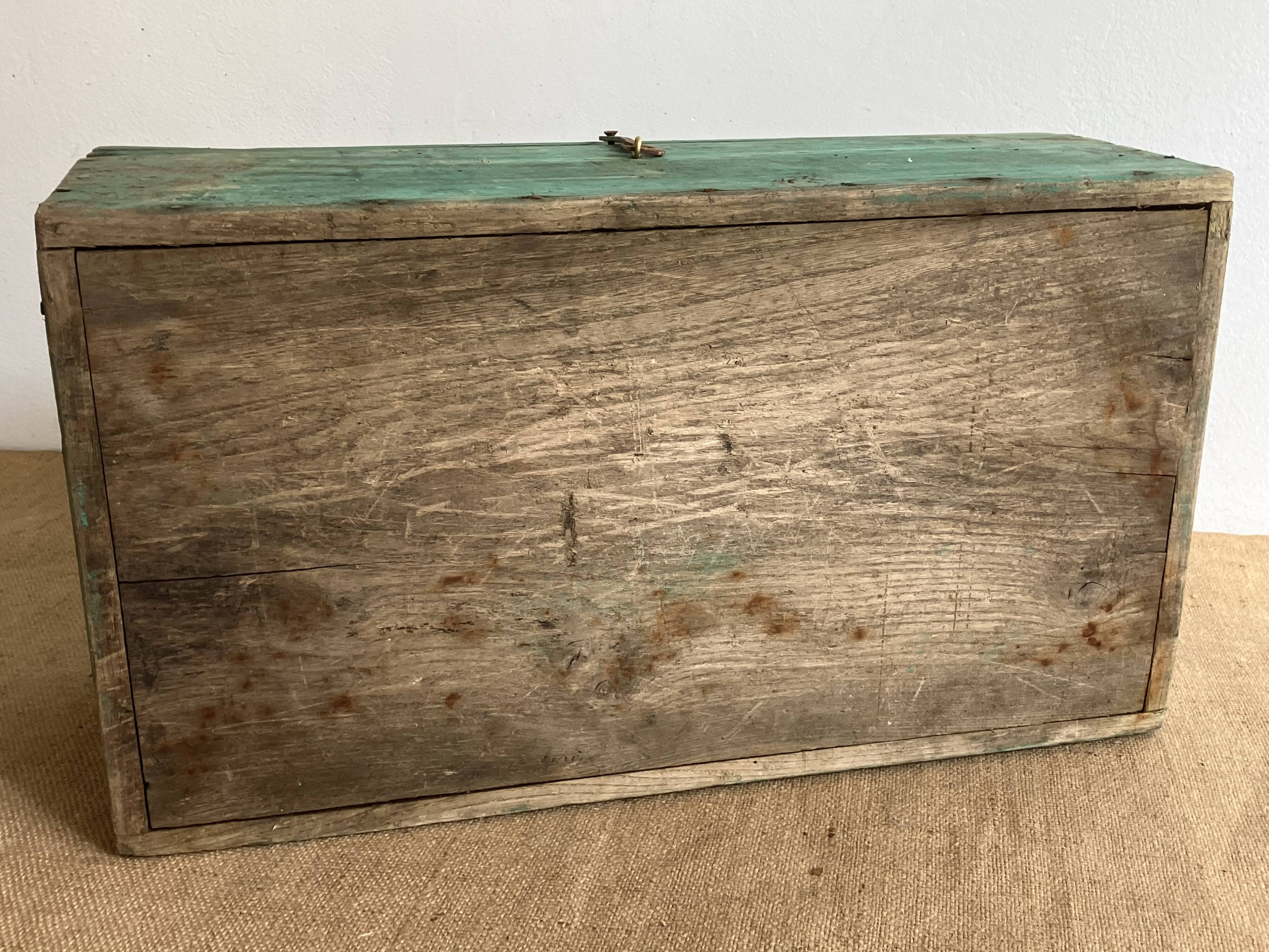 Old toolbox, wooden chest