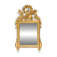 French gold mirror with a Louis XVI style pediment c. 1940/50 (95*54 cm)