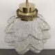 Glass and brass flower pendant lamp in art deco style