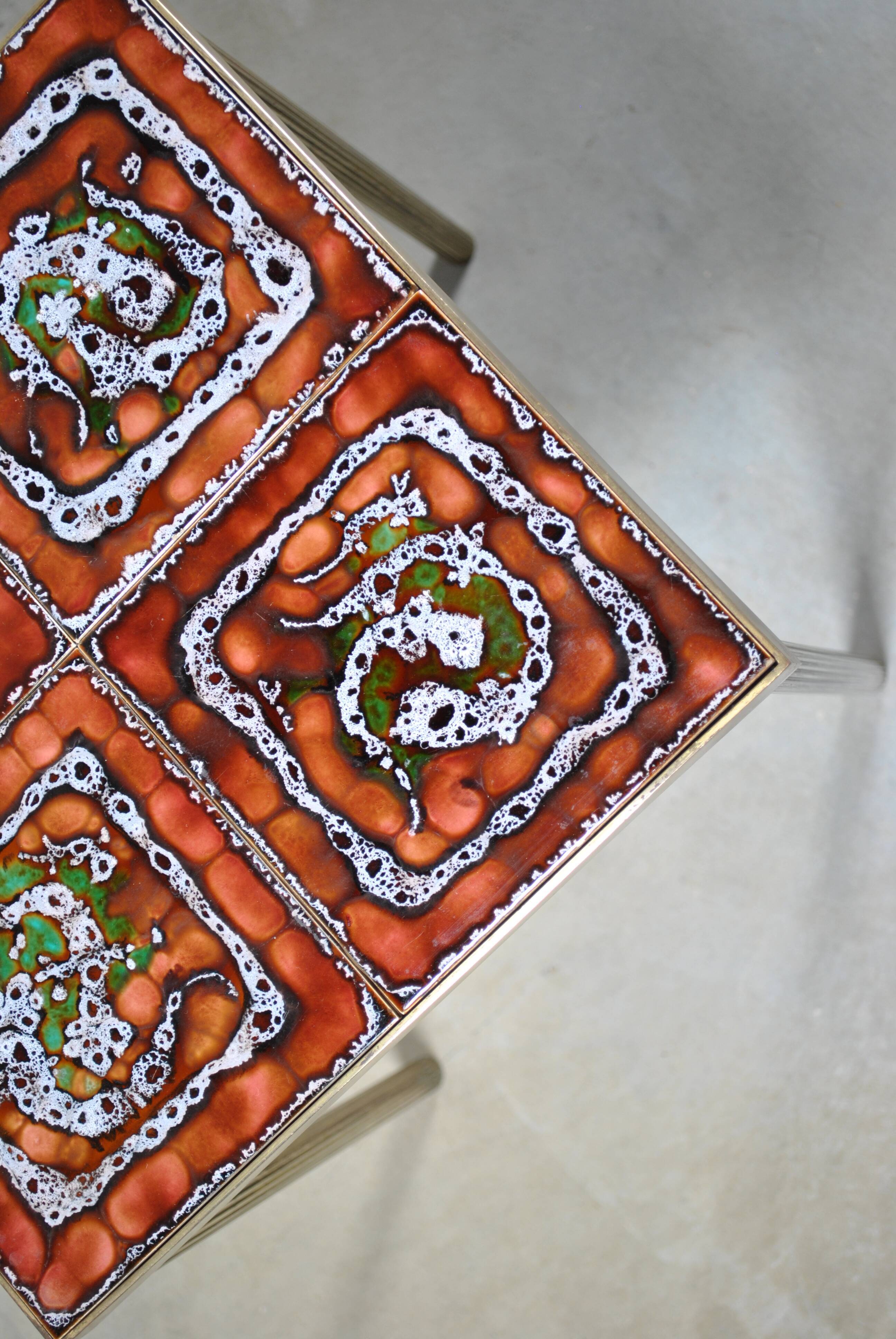 Brass and ceramic side table 1960
