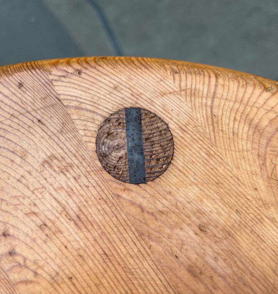 Mid-century pine sauna stool by Bertel Gardberg for Artek, 1950s.