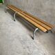 Vintage kindergarten bench wood & metal lacquered