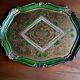 Venetian tray in wood decoration green and gold