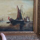 Old painting, signed seascape, late 19th century