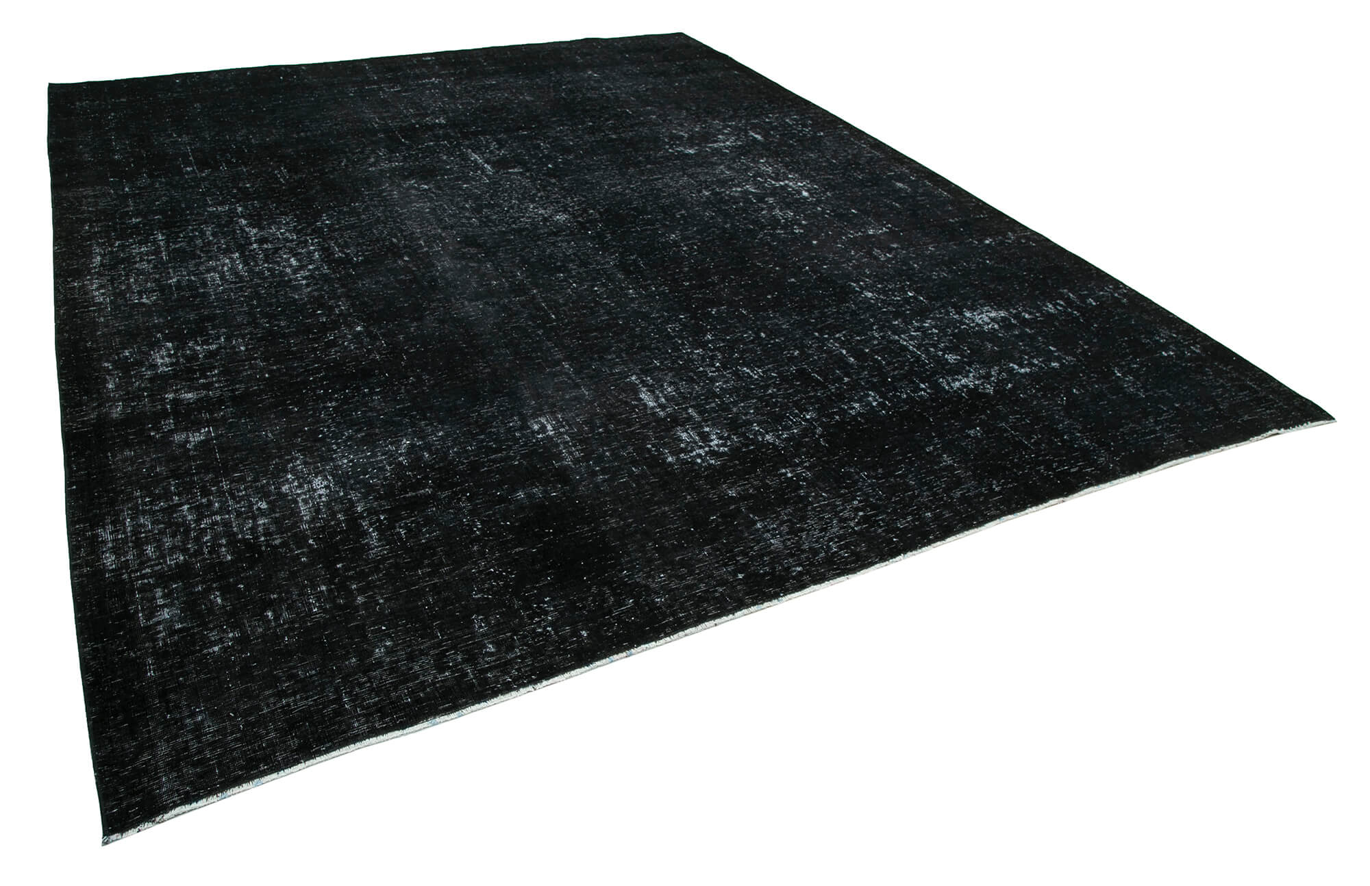 Handwoven Oriental Overdyed 286 cm x 351 cm Black Wool Carpet