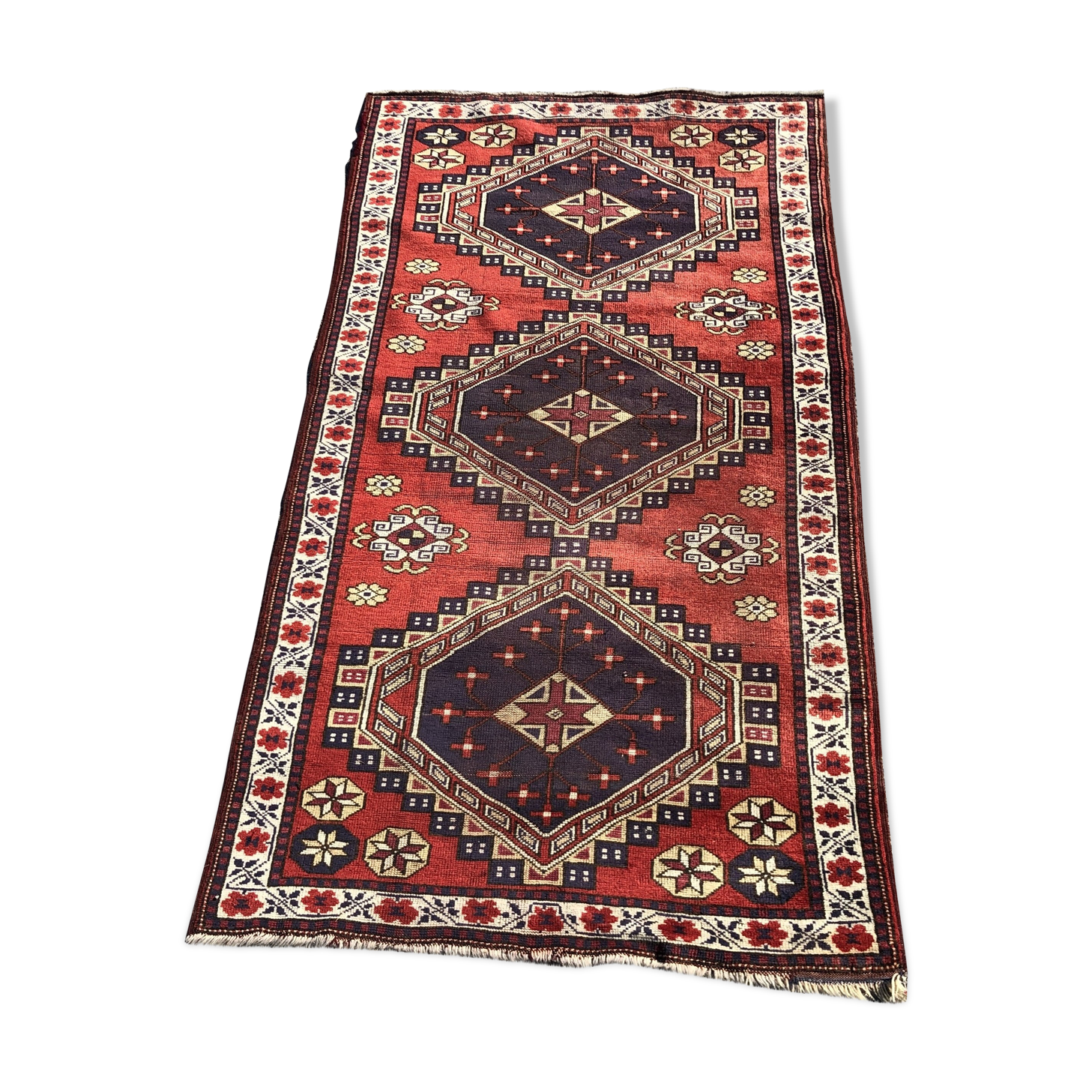 Oriental carpet caucasus kazak 106x196cm