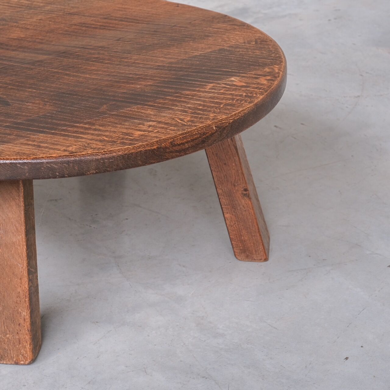 Brutalist oak mid-century dutch coffee table