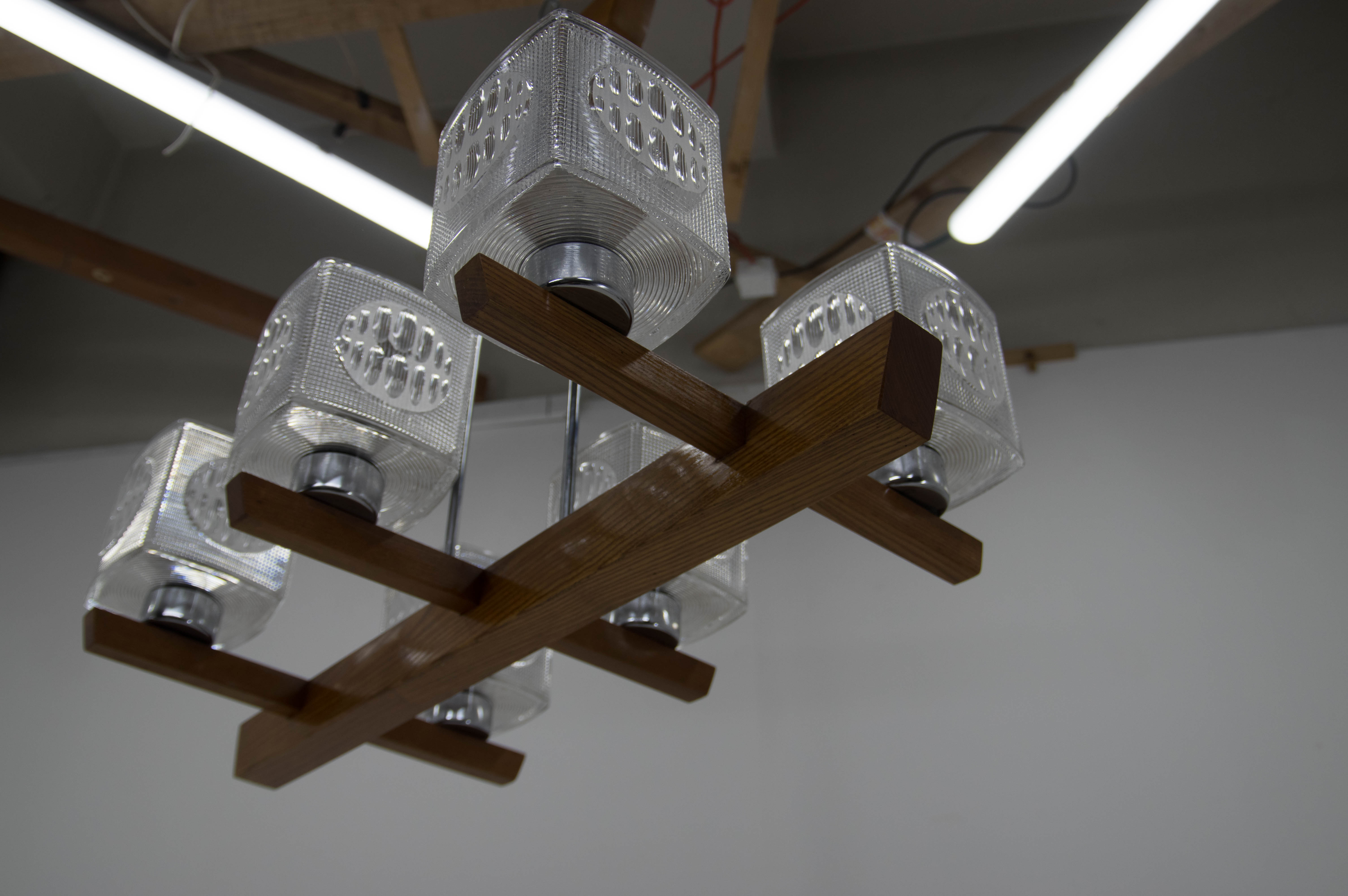 Mid-century chandelier by instala decin, 1970s