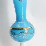 Golden opaline blue vase
