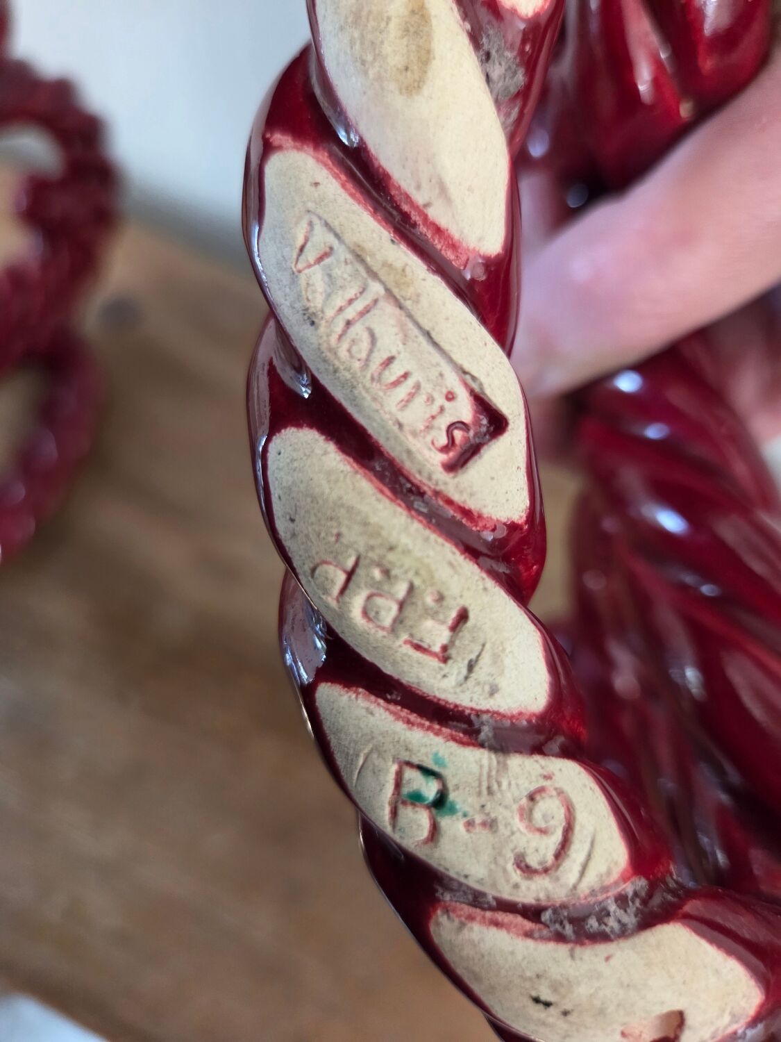 Pair of ceramic candlesticks, Vallauris