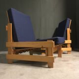 Rare pair of niko kralj 'dota' system lounge chairs, 1970's