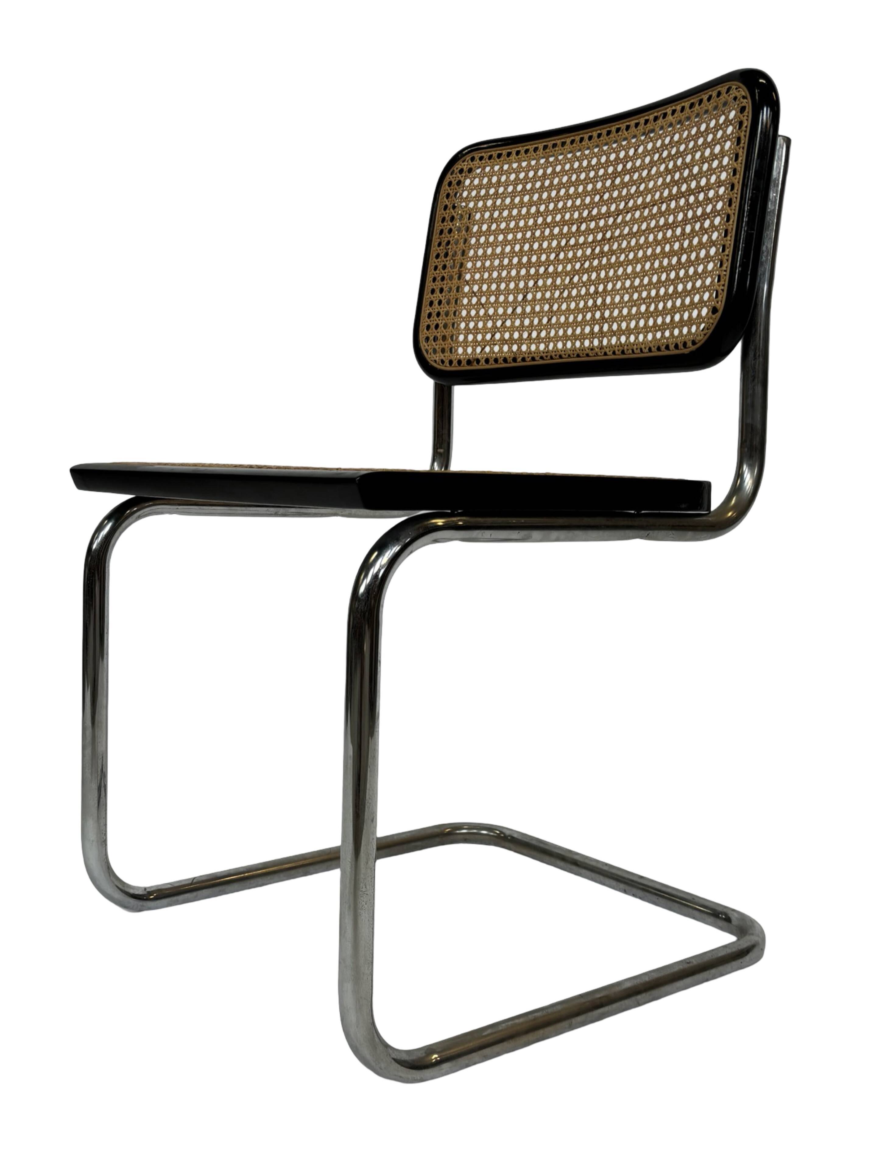 Cesca chair b32 model in chrome and black by Marcel Breuer