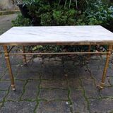 Table basse en marbre et laiton style Louis XV