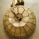 Mother-of-pearl chandelier and brass shape flower 70s