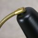 Mid-Century Italian Mini Gooseneck Table Lamp in Black and Brass