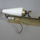 Pair of opaline tulip brass wall lamps