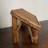 Rattan and canework footrest from the 50s/60s