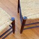 Pair of antique rush-seated chairs in solid wood – France, mid-20th century