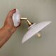 Vintage white opaline lampshade wall lamp