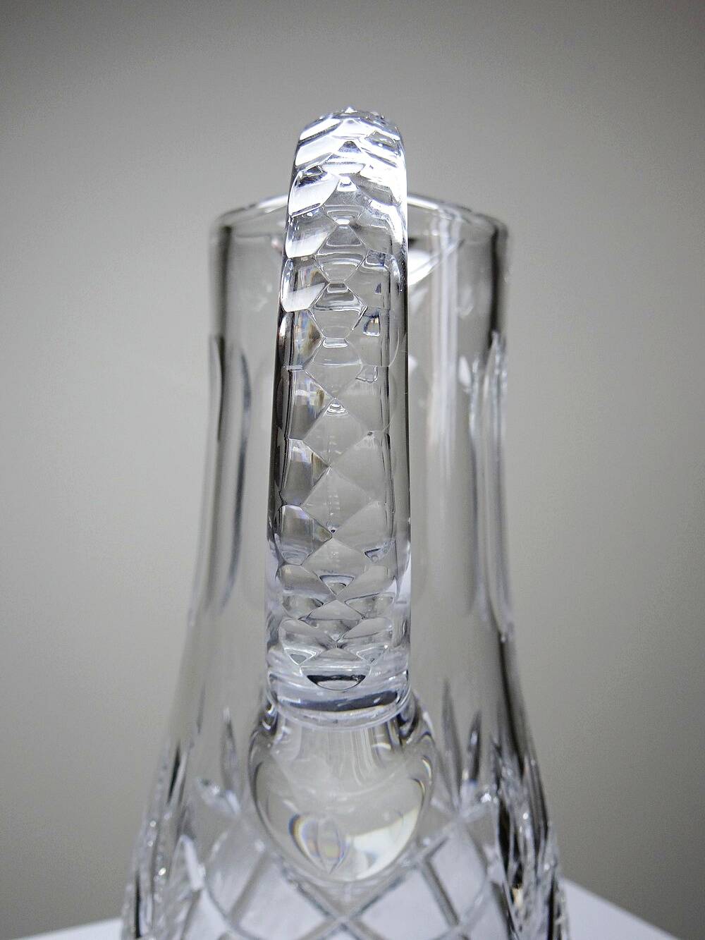 Large cut crystal water pitcher, European crystal makers 20th century