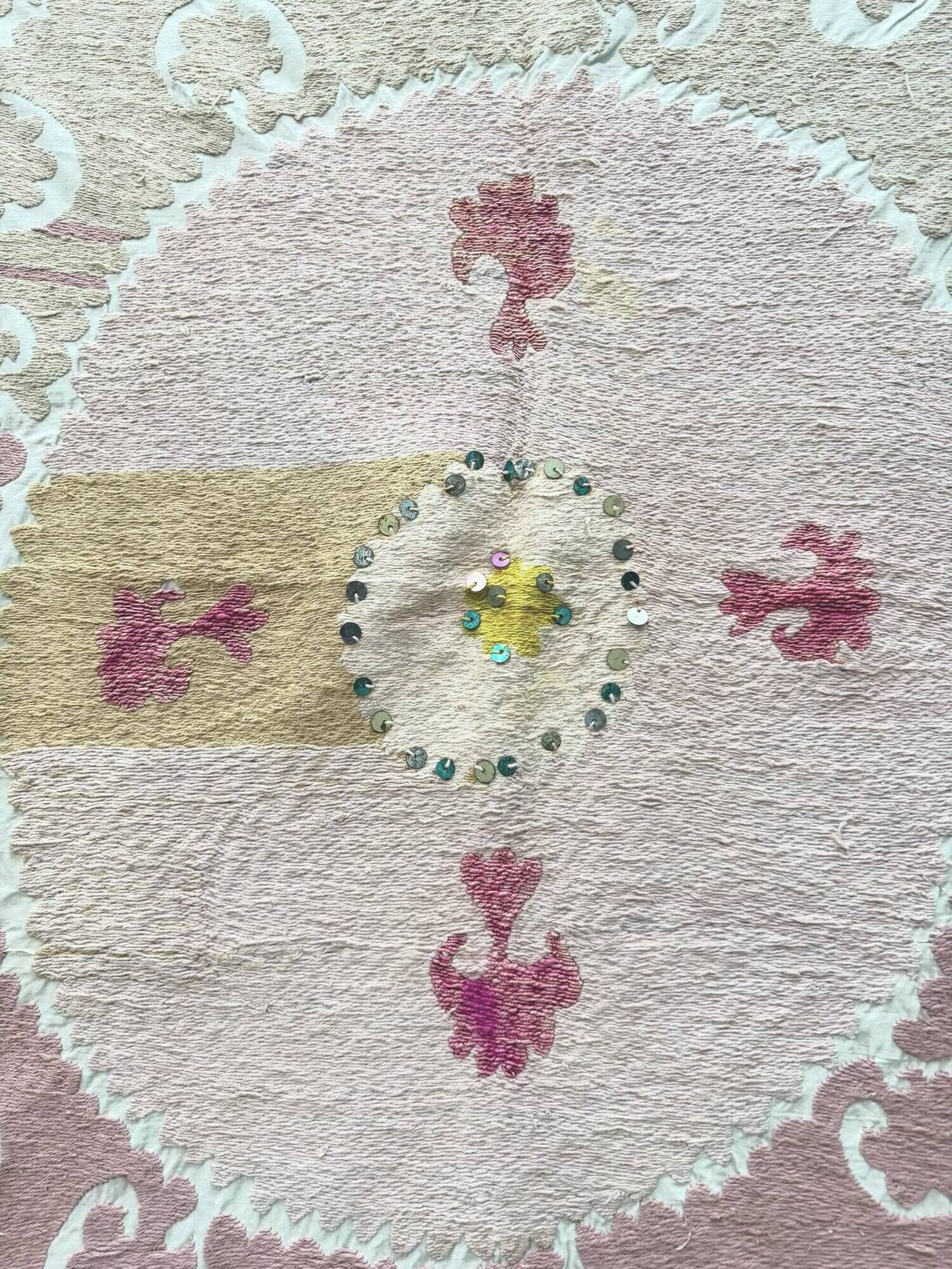 Vintage hand-embroidered tablecloth 122x131 cm