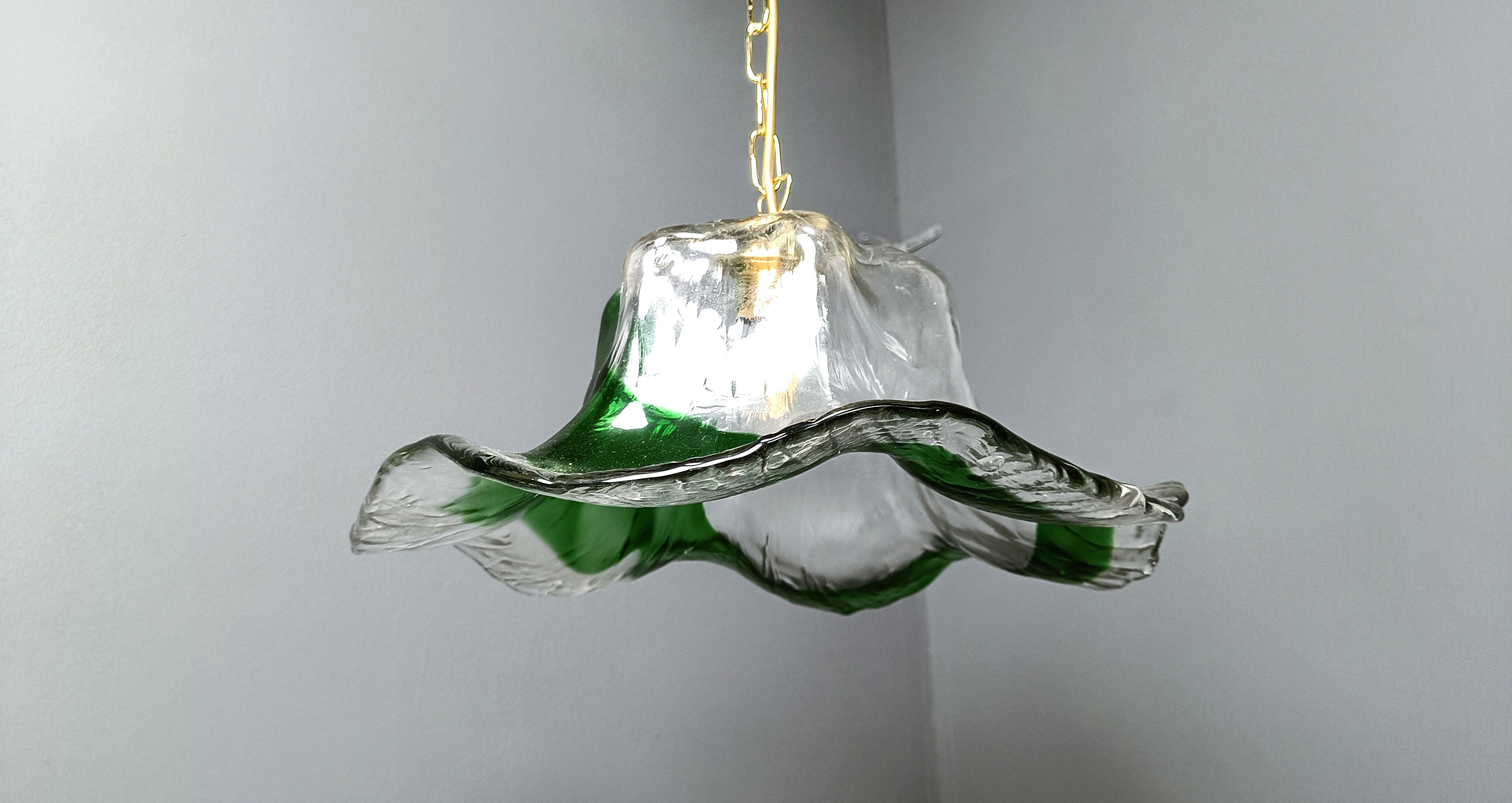 Vintage Murano glass pendant light, for Mazzega, 1960s