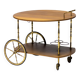 Brass and walnut bar cart by Cesare Lacca