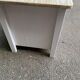 Scandinavian chic country TV unit in solid white and natural wood 160cm