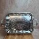 Silver-plated English tray with floral decoration – England