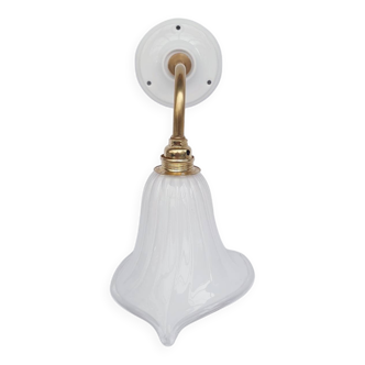 Brass and tulip wall lamp