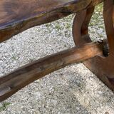 Vintage 1960s Brutalist table in walnut (trunk)