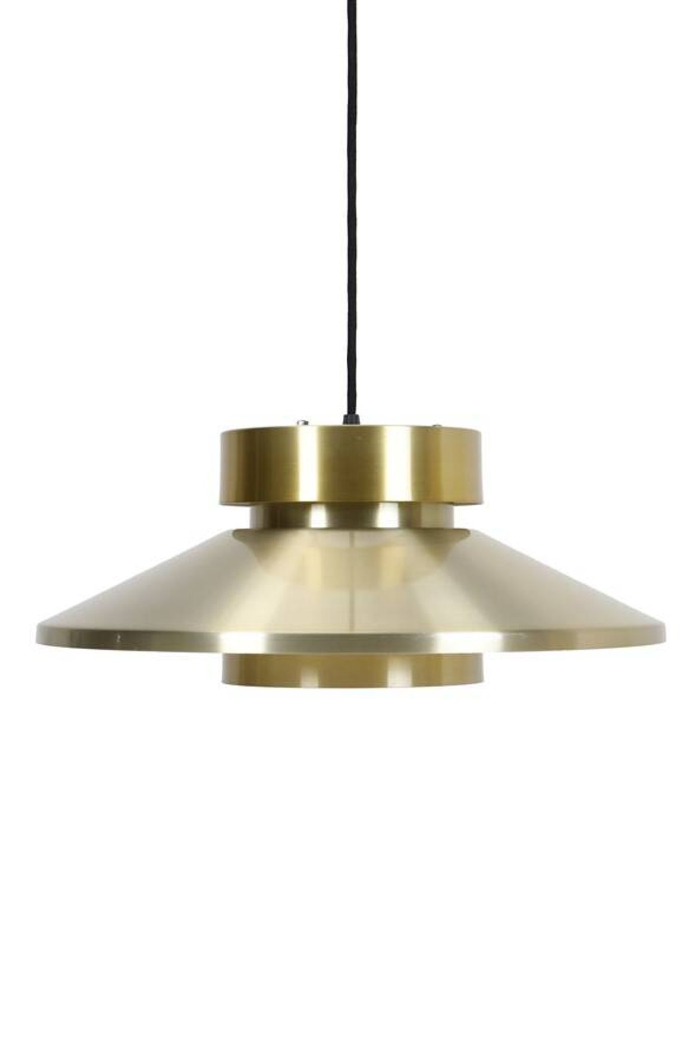 Lyskær Belysning “U.F.O” pendant lamp / Space Age / Danish modern design / gold / brass / aluminium / 1970s