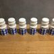 Set of 6 opaline spice pots from the 1960s