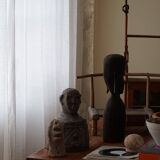 Mid-century decorative African wooden sculpture, made in the 1940s-50s.