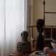 Mid-century decorative African wooden sculpture, made in the 1940s-50s.
