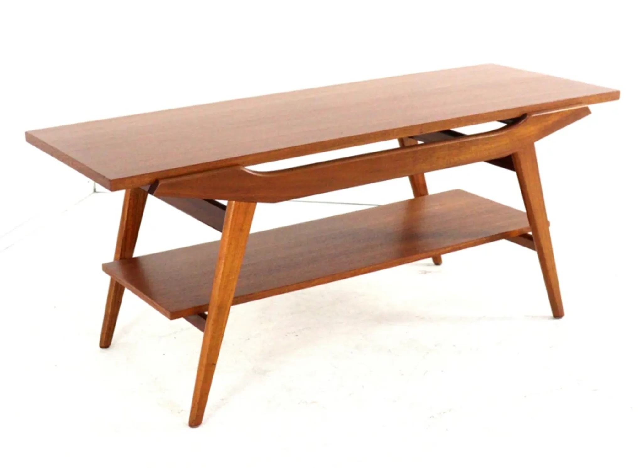 Table basse avec plateau réversible - teck mid-century moderne - design néerlandais