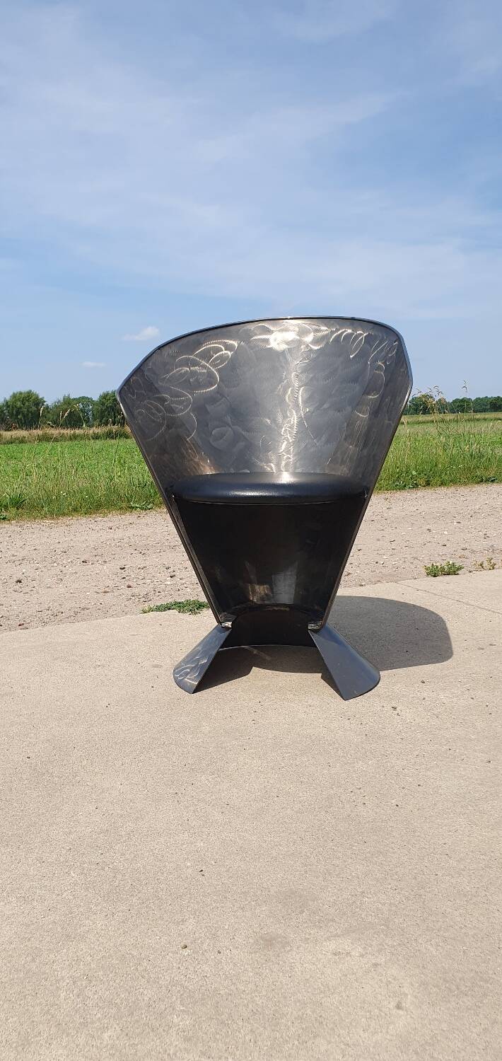 Vintage metal cone chair industrial
