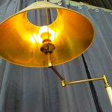 Lampadaire articulé liseuse design 1950 en métal et laiton