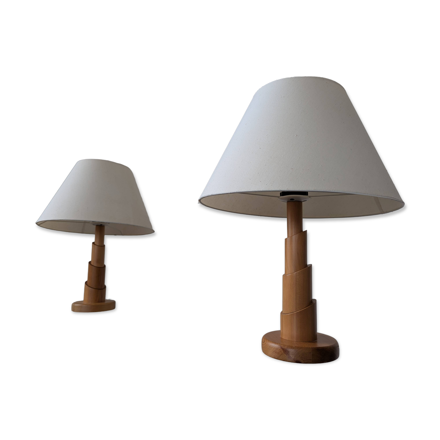 Pair of pine lamps, 1980s