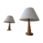 Paire de lampes en pin, années 80